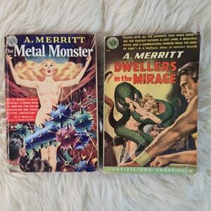 Vintage A. Merritt Pulp Paperback Bundle Metal Monster + Dwellers in the Mirage